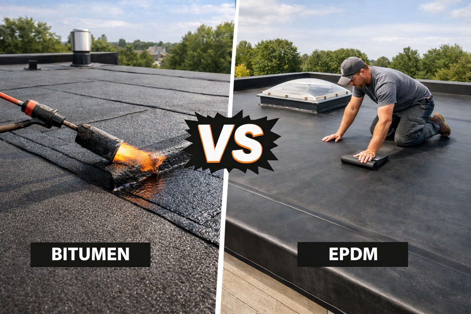 bitumen plat dak vs EPDM plat dak